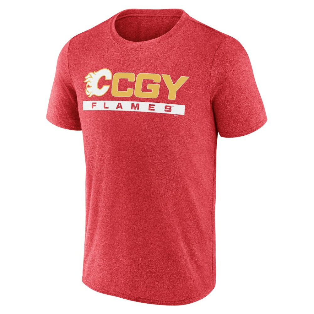 Calgary Flames Fanatics Playmaker T-Shirt - Heather Red T-shirts
