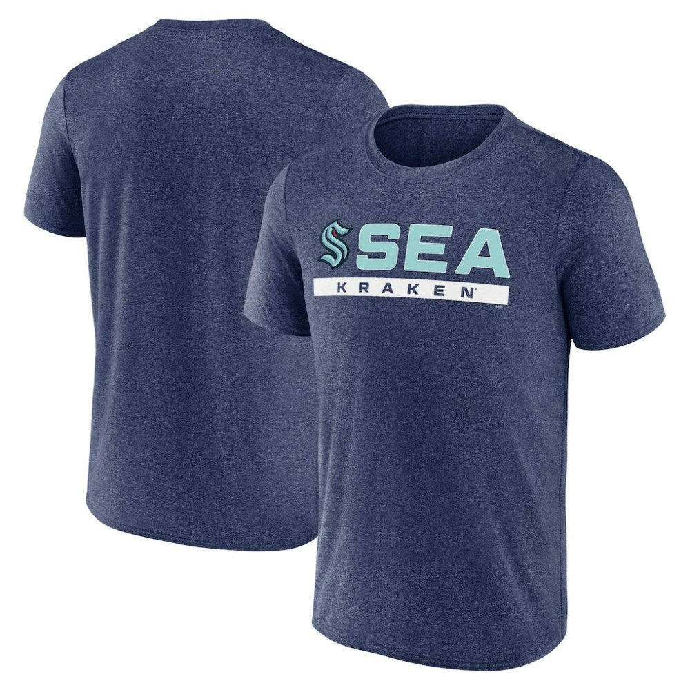 Seattle Kraken Fanatics Playmaker T-Shirt - Heather Deep Sea Blue T-shirts