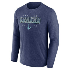 Seattle Kraken Fanatics Long Sleeve T-Shirt - Heather Deep Sea Blue T-shirts