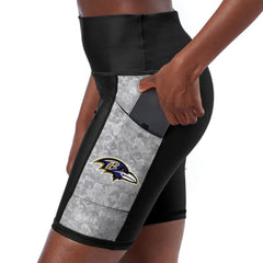 Baltimore Ravens Certo Women's High Waist Logo Two-Pocket Biker Shorts - Black sale