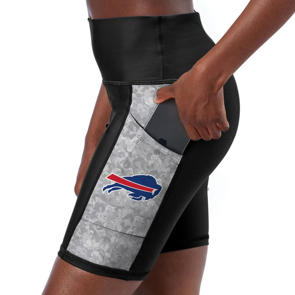 Buffalo Bills Certo Women's High Waist Logo Two-Pocket Biker Shorts - Black outlet