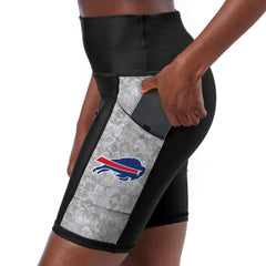 Buffalo Bills Certo Women's High Waist Logo Two-Pocket Biker Shorts - Black outlet