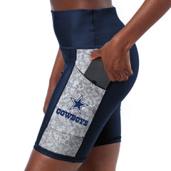 Dallas Cowboys Certo Women's High Waist Logo Two-Pocket Biker Shorts - Navy outlet