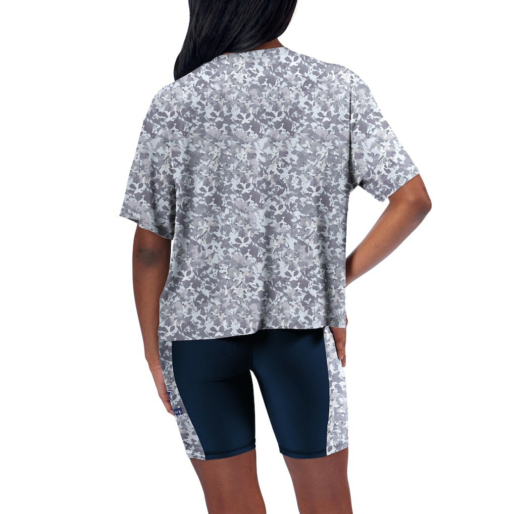 Dallas Cowboys Certo Women's Cropped Turnout T-Shirt - Navy discount