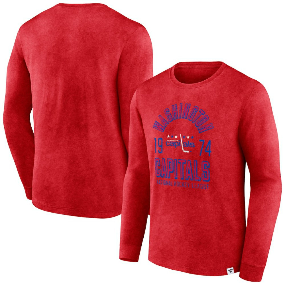 Washington Capitals Fanatics Keep The Zone Long Sleeve T-Shirt - Heather Red T-shirts