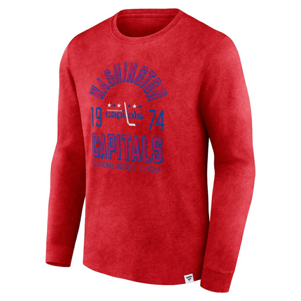 Washington Capitals Fanatics Keep The Zone Long Sleeve T-Shirt - Heather Red T-shirts