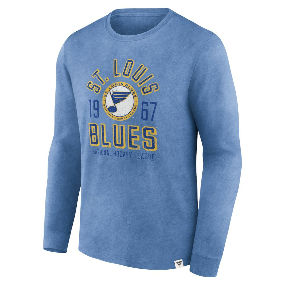 St. Louis Blues Fanatics Keep The Zone Long Sleeve T-Shirt - Heather Blue T-shirts