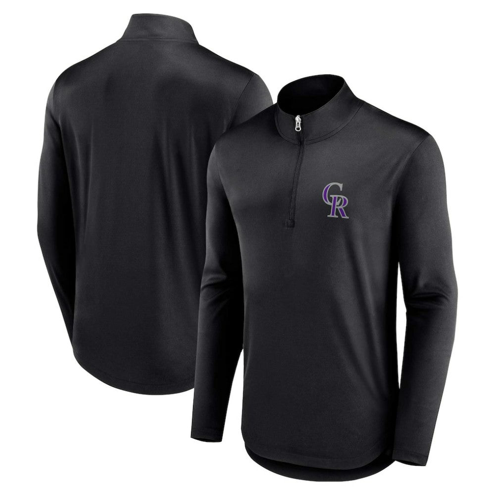 Colorado Rockies Quarterback Quarter-Zip Top Black
