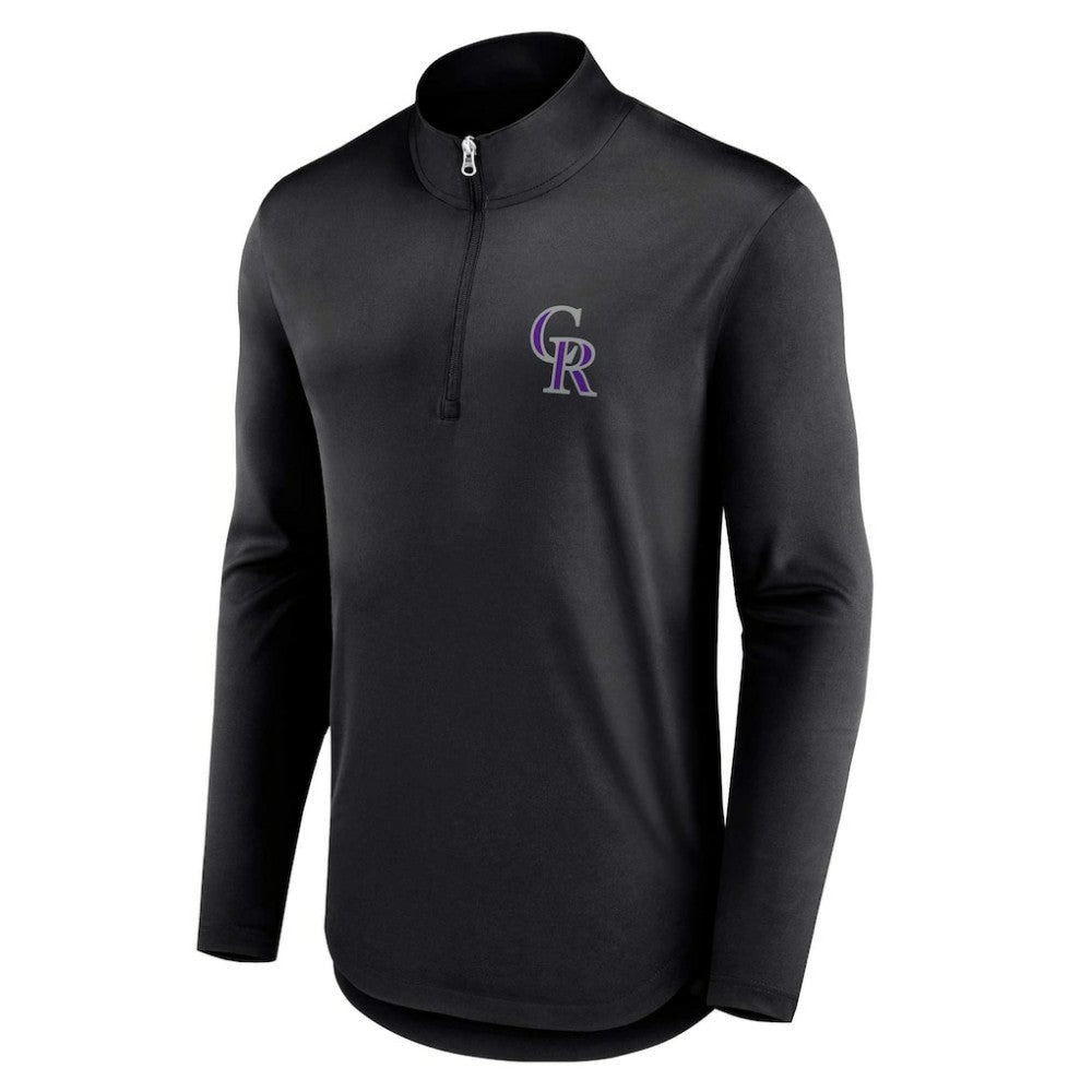 Colorado Rockies Quarterback Quarter-Zip Top Black