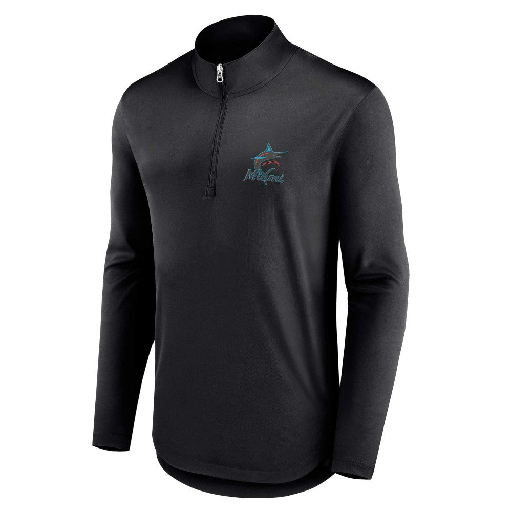 Miami Marlins Quarterback Quarter-Zip Top Black