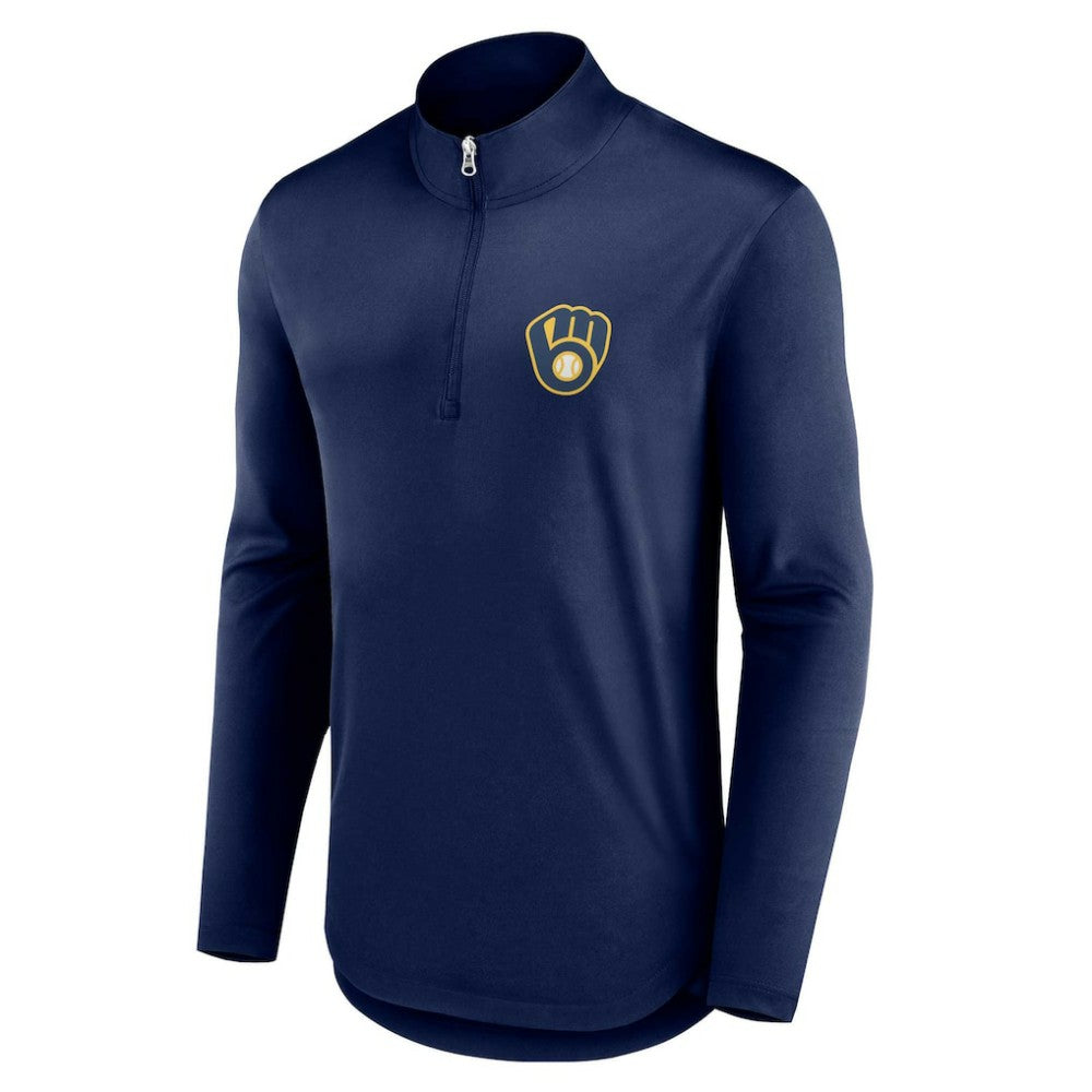 Milwaukee Brewers Quarterback Quarter-Zip Top Navy