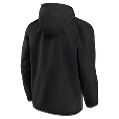 Brooklyn Nets Anorak Flagrant Foul Color-Block Raglan Hoodie Half-Zip Jacket - Black/Gray for sale