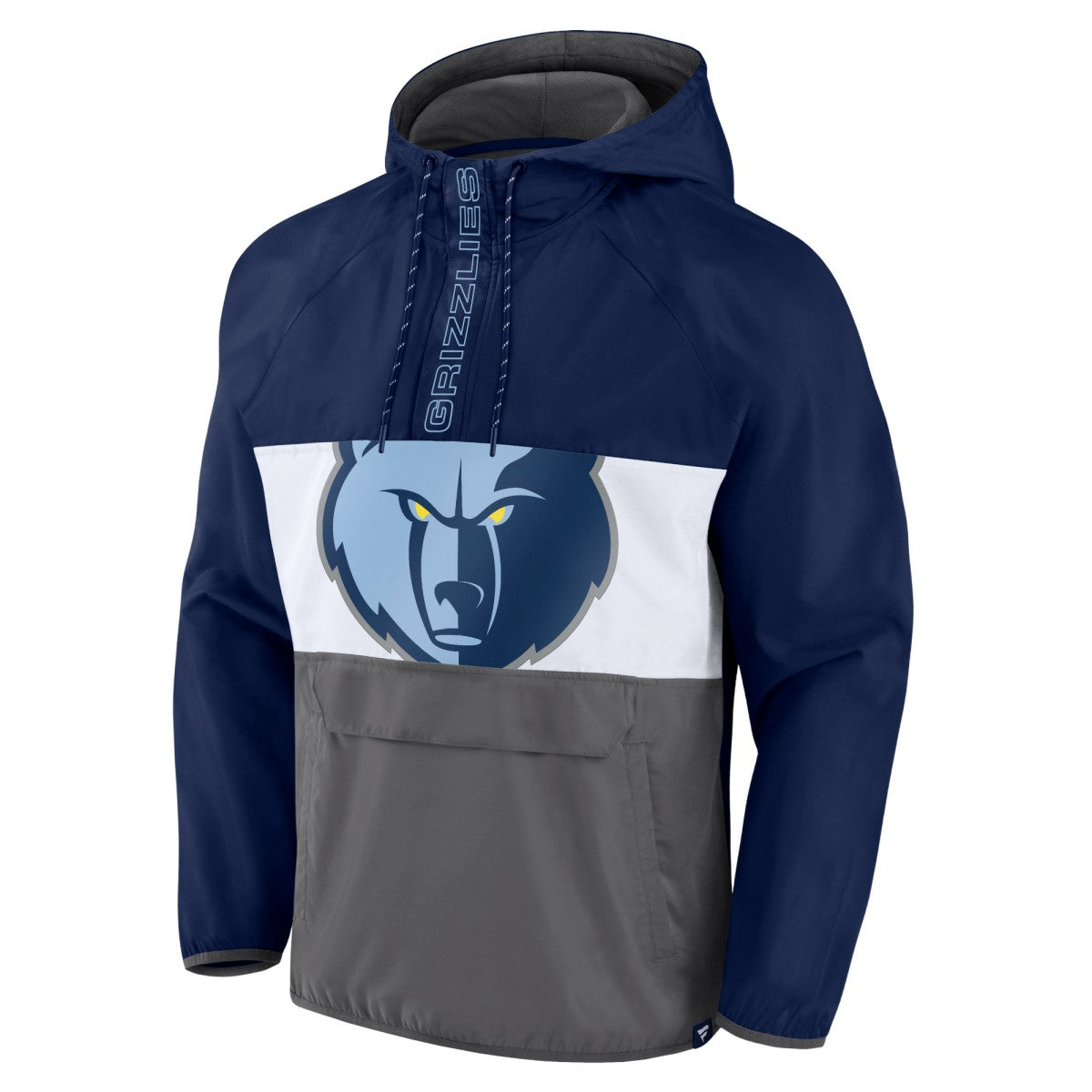 Memphis Grizzlies Anorak Flagrant Foul Color-Block Raglan Hoodie Half-Zip Jacket - Navy/Gray for sale