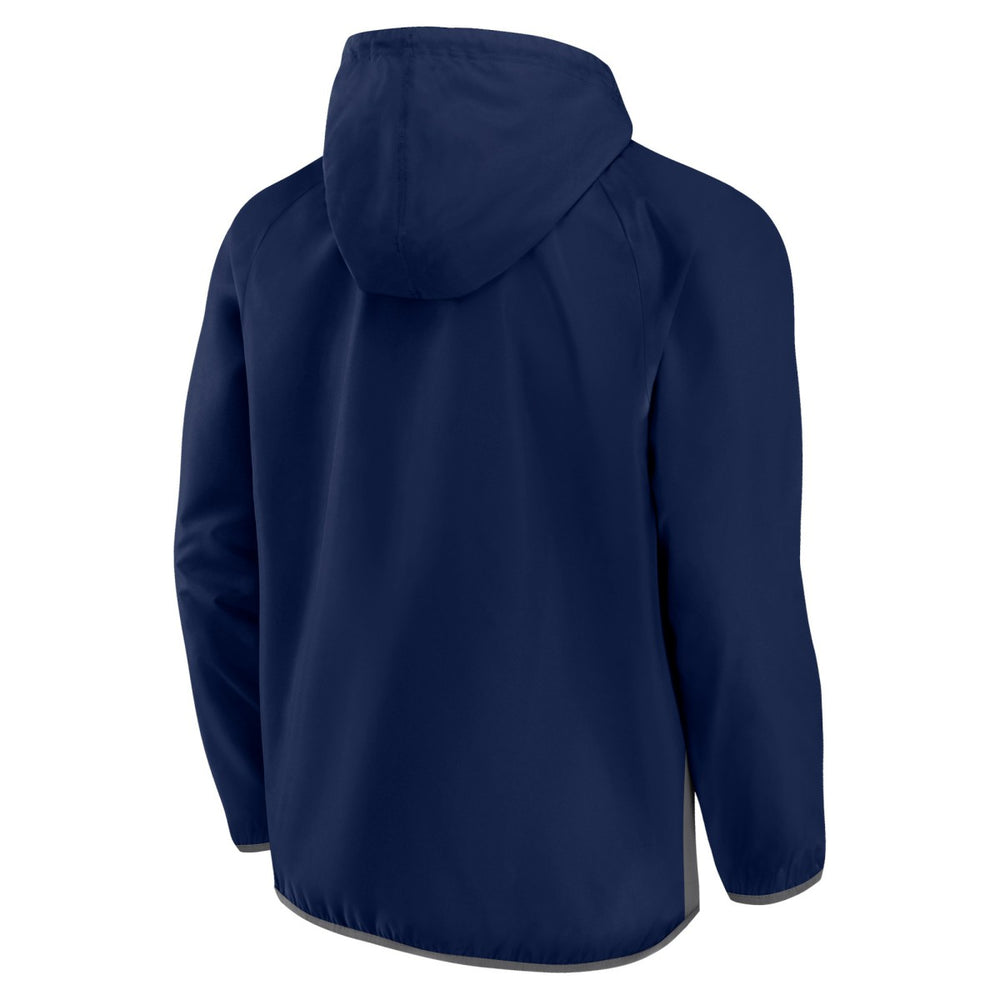 Memphis Grizzlies Anorak Flagrant Foul Color-Block Raglan Hoodie Half-Zip Jacket - Navy/Gray for sale