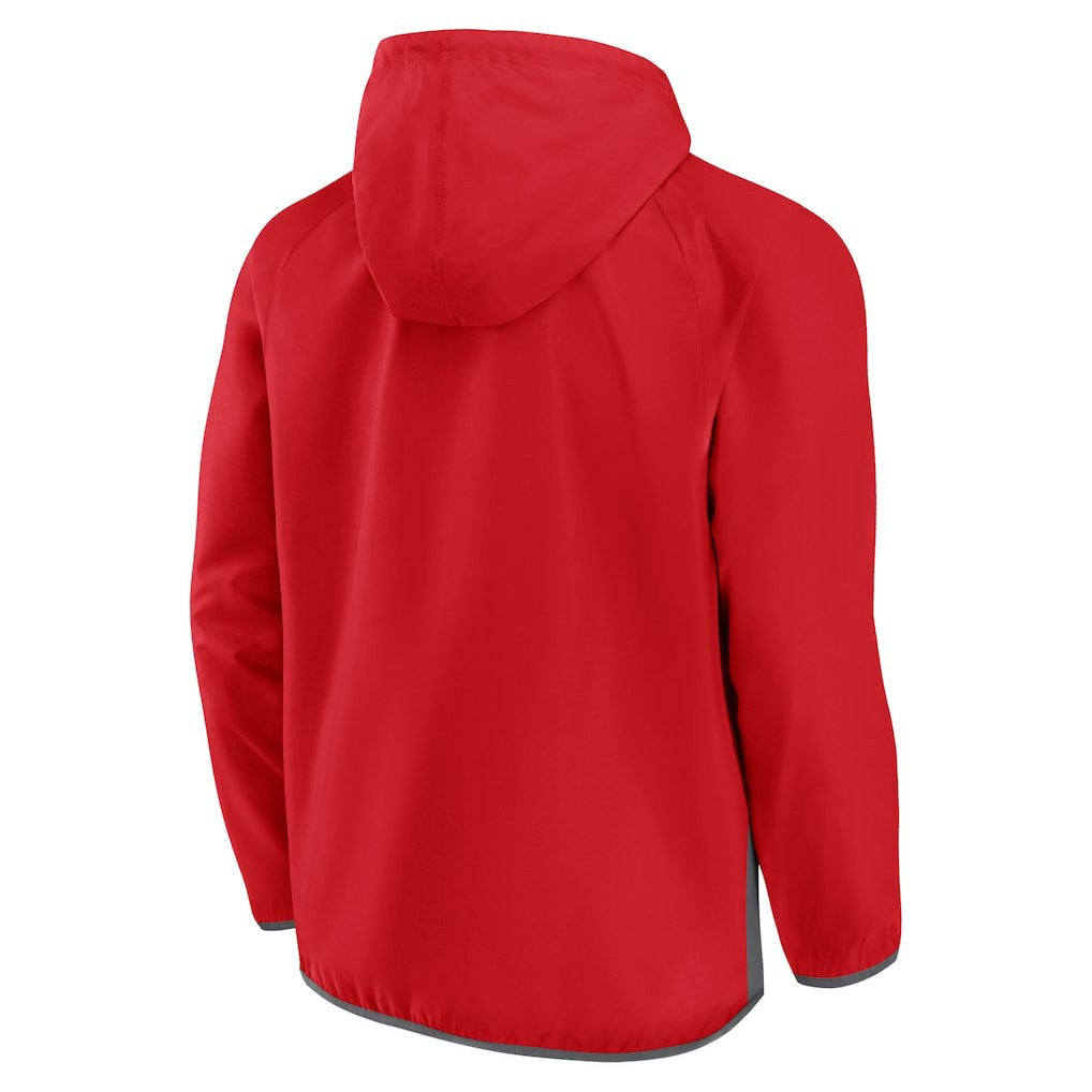 Chicago Bulls Anorak Flagrant Foul Color-Block Raglan Hoodie Half-Zip Jacket - Red/Gray shop