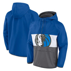 Dallas Mavericks Anorak Flagrant Foul Color-Block Raglan Hoodie Half-Zip Jacket sale - Blue/Gray outlet