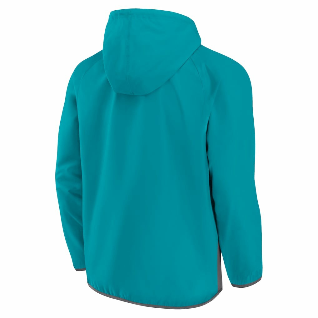 Charlotte Hornets Anorak Flagrant Foul Color-Block Raglan Hoodie Half-Zip Jacket - Teal/Gray discount