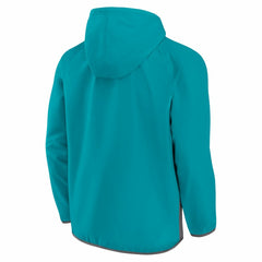 Charlotte Hornets Anorak Flagrant Foul Color-Block Raglan Hoodie Half-Zip Jacket - Teal/Gray discount