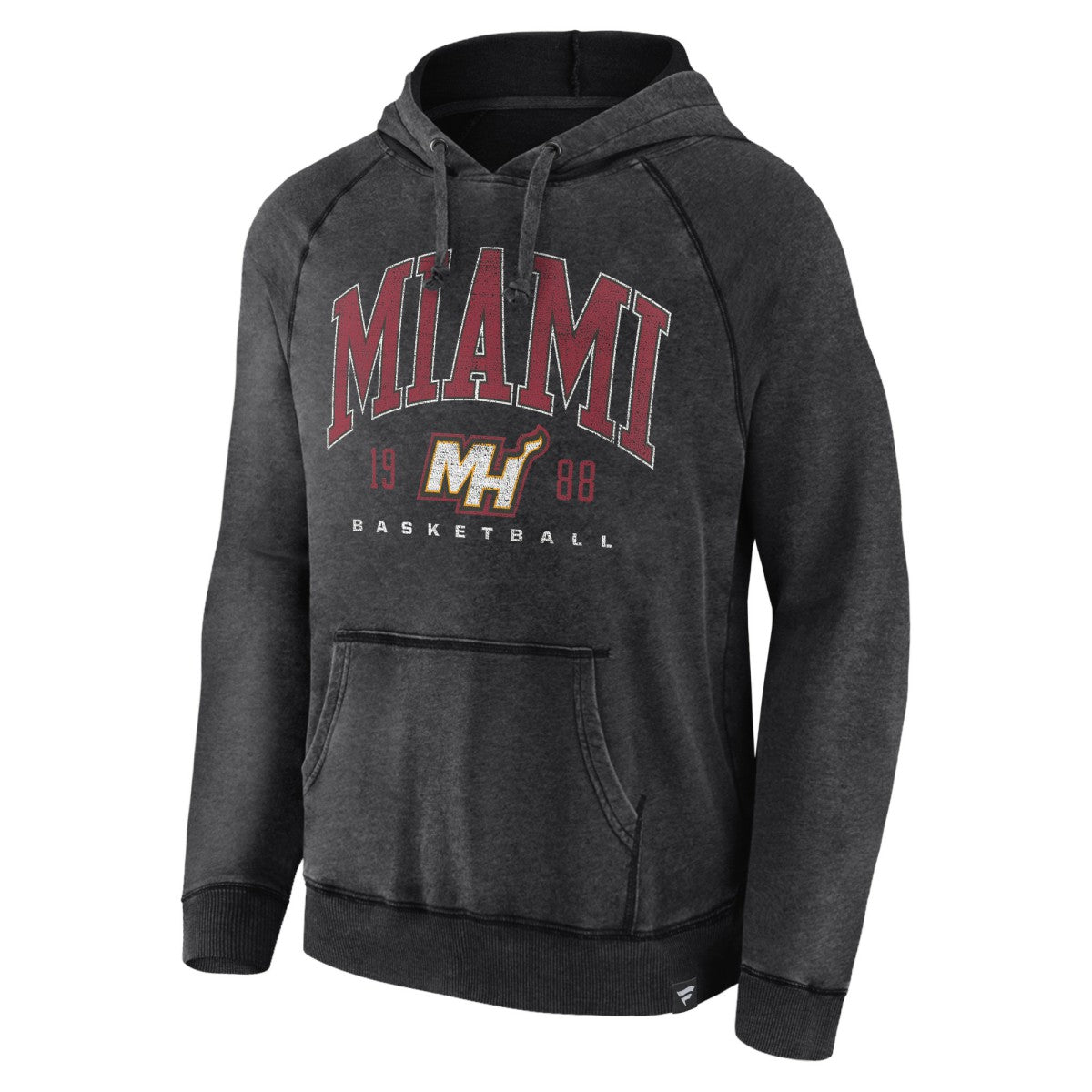 Miami Heat Foul Trouble Snow Wash Raglan Pullover Hoodie - Heather Charcoal for sale