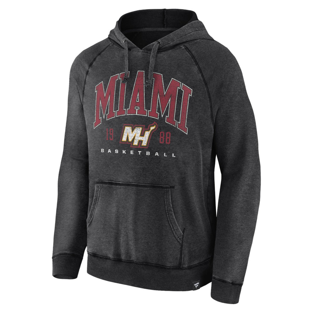 Miami Heat Foul Trouble Snow Wash Raglan Pullover Hoodie - Heather Charcoal for sale