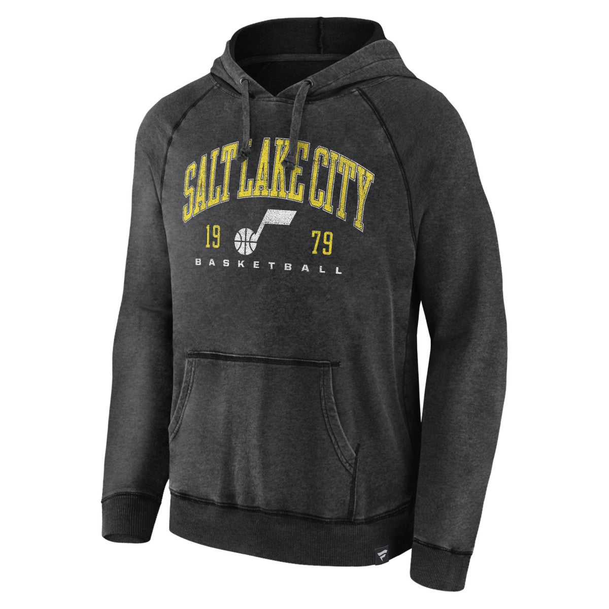 Utah Jazz Foul Trouble Snow Wash Raglan Pullover Hoodie - Heather Charcoal shop