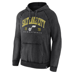 Utah Jazz Foul Trouble Snow Wash Raglan Pullover Hoodie - Heather Charcoal shop