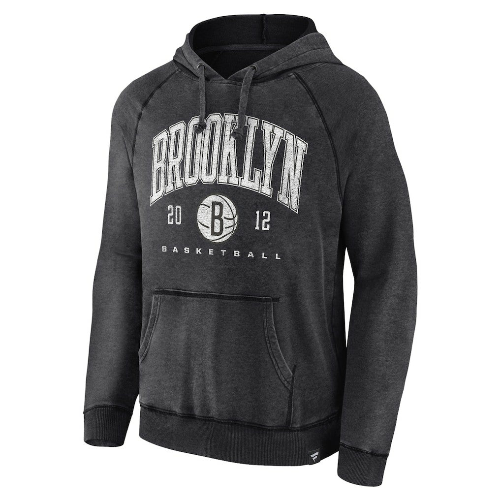 Brooklyn Nets Foul Trouble Snow Wash Raglan Pullover Hoodie - Heather Charcoal on sale