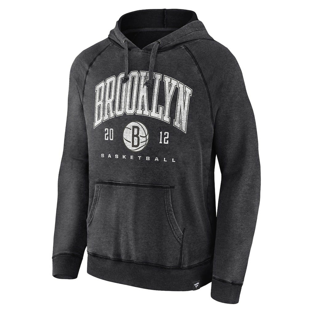 Brooklyn Nets Foul Trouble Snow Wash Raglan Pullover Hoodie - Heather Charcoal on sale