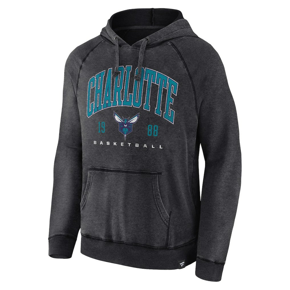 Charlotte Hornets Foul Trouble Snow Wash Raglan Pullover Hoodie - Heather Charcoal outlet