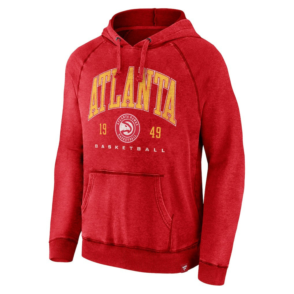 Atlanta Hawks Foul Trouble Snow Wash Raglan Pullover Hoodie - Heather Red shop