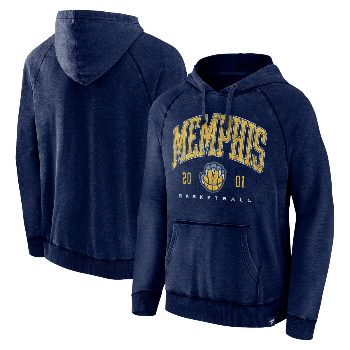 Memphis Grizzlies Foul Trouble Snow Wash Raglan Pullover Hoodie - Heather Navy on sale