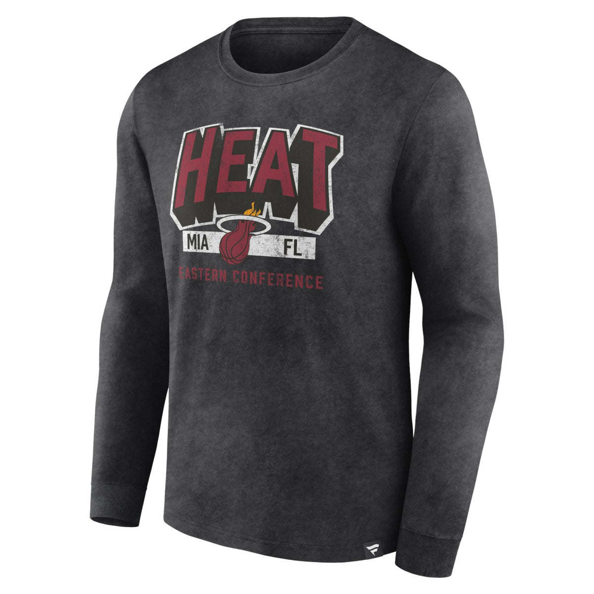 Miami Heat Front Court Press Snow Wash Long Sleeve T-Shirt - Heather Charcoal shop