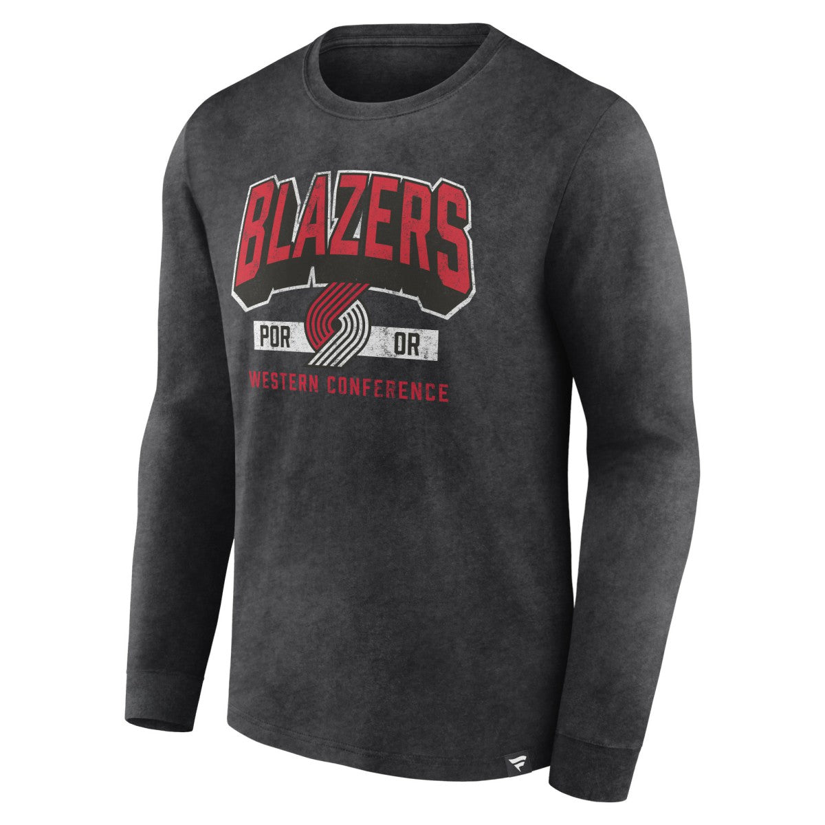 Portland Trail Blazers Front Court Press Snow Wash Long Sleeve T-Shirt - Heather Charcoal cheap