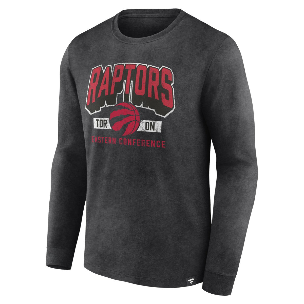 Toronto Raptors Front Court Press Snow Wash Long Sleeve T-Shirt - Heather Charcoal cheap