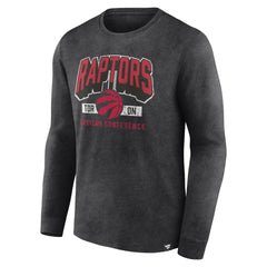 Toronto Raptors Front Court Press Snow Wash Long Sleeve T-Shirt - Heather Charcoal cheap