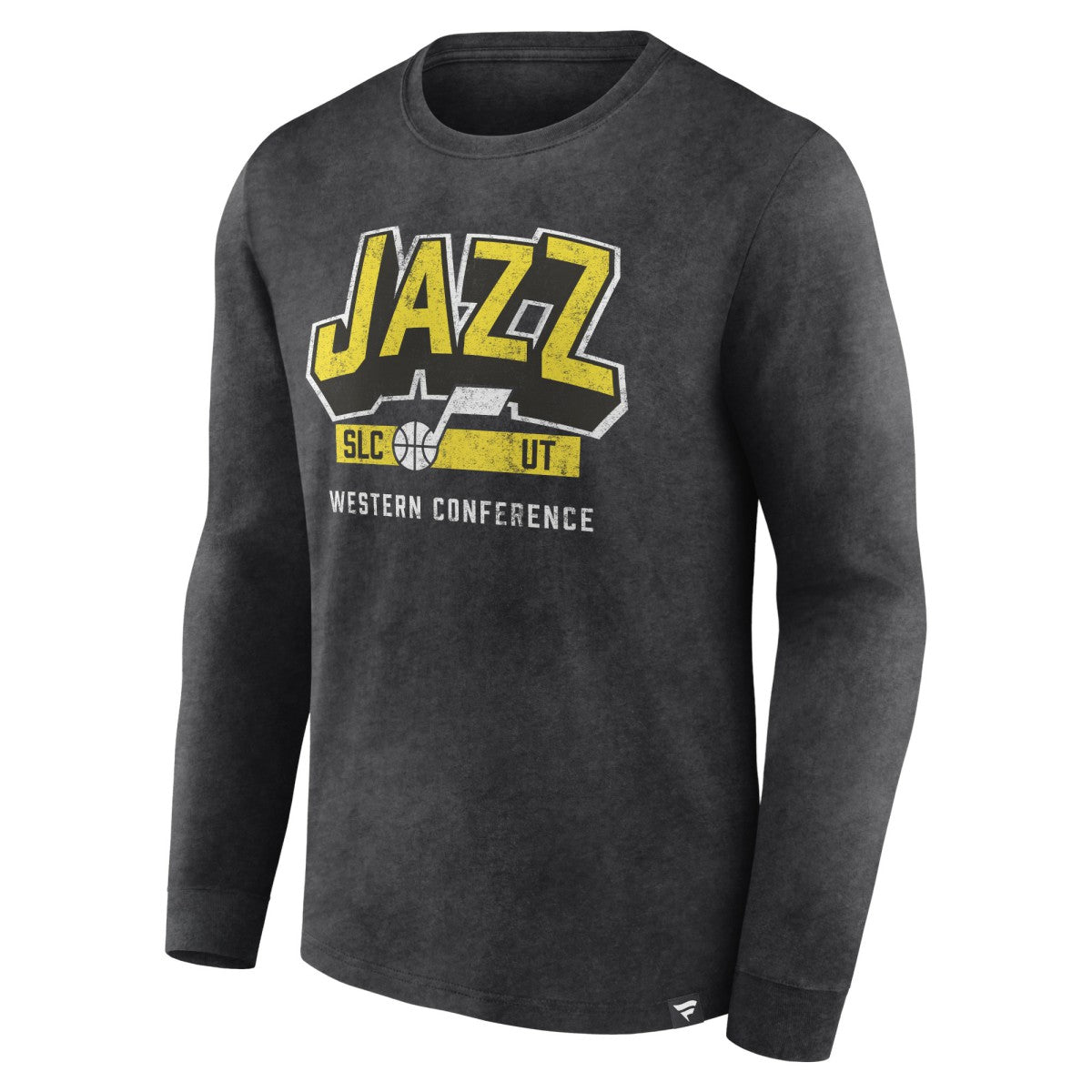 Utah Jazz Front Court Press Snow Wash Long Sleeve T-Shirt - Heather Charcoal discount