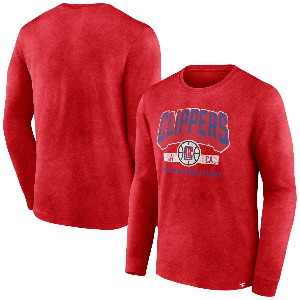 LA Clippers Front Court Press Snow Wash Long Sleeve T-Shirt - Heather Red outlet