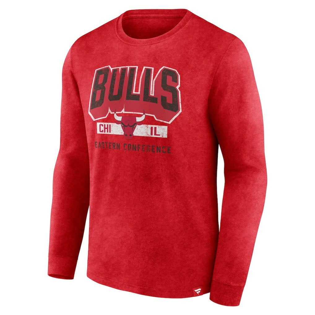Chicago Bulls Front Court Press Snow Wash Long Sleeve T-Shirt sale - Heather Red shop