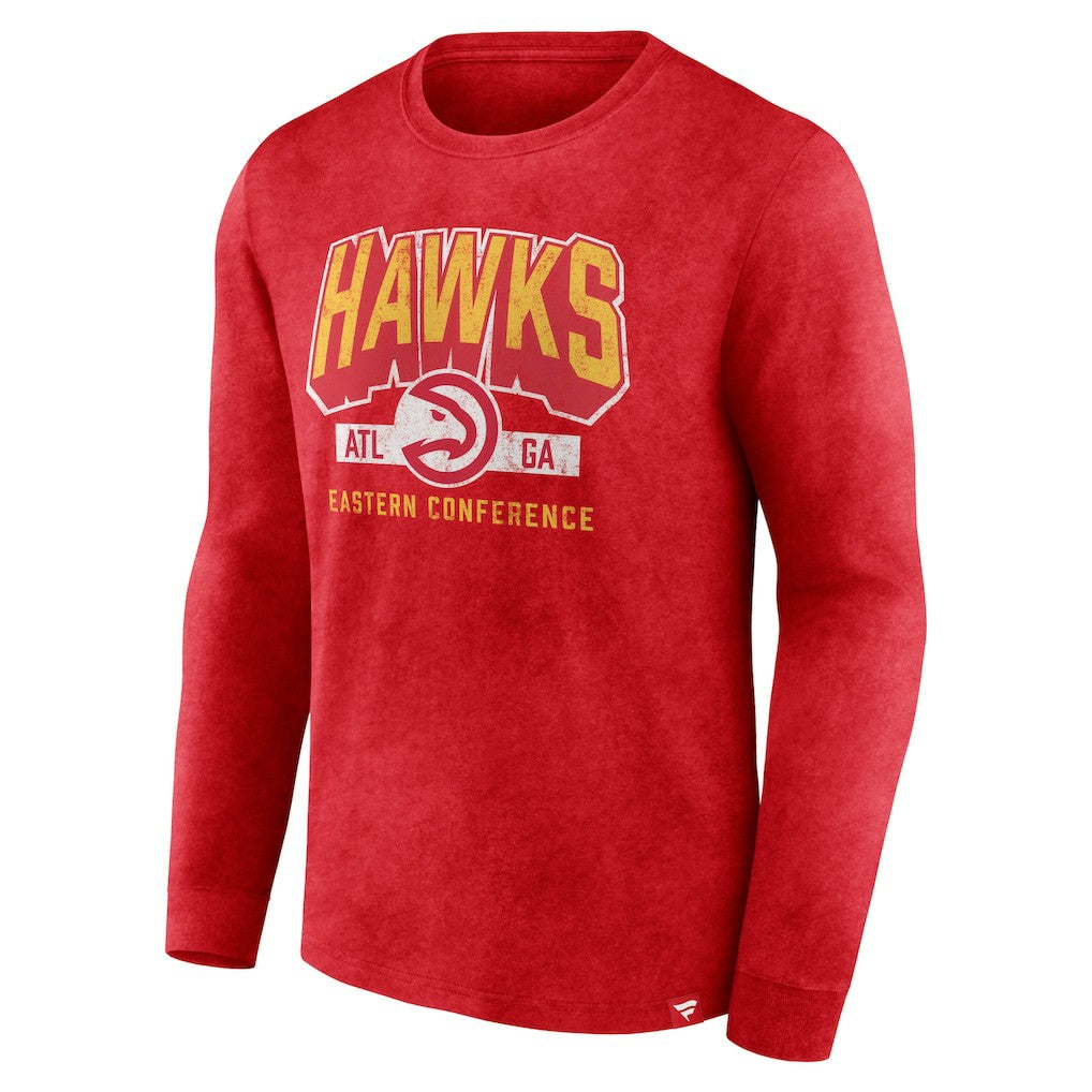 Atlanta Hawks Front Court Press Snow Wash Long Sleeve T-Shirt - Heather Red on sale
