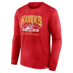 Atlanta Hawks Front Court Press Snow Wash Long Sleeve T-Shirt - Heather Red on sale