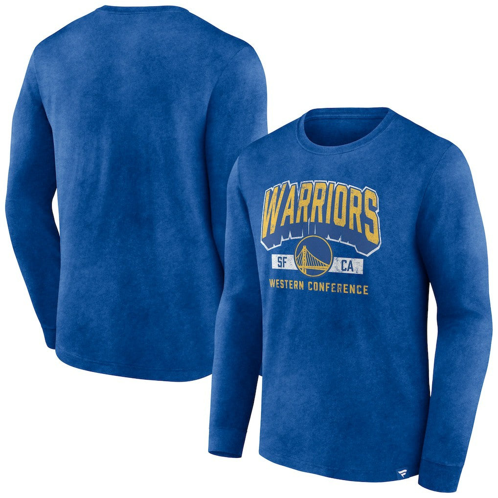 Golden State Warriors Front Court Press Snow Wash Long Sleeve T-Shirt sale - Heather Royal on sale