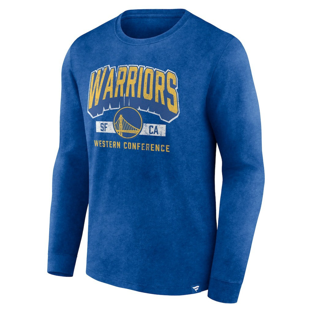 Golden State Warriors Front Court Press Snow Wash Long Sleeve T-Shirt sale - Heather Royal on sale