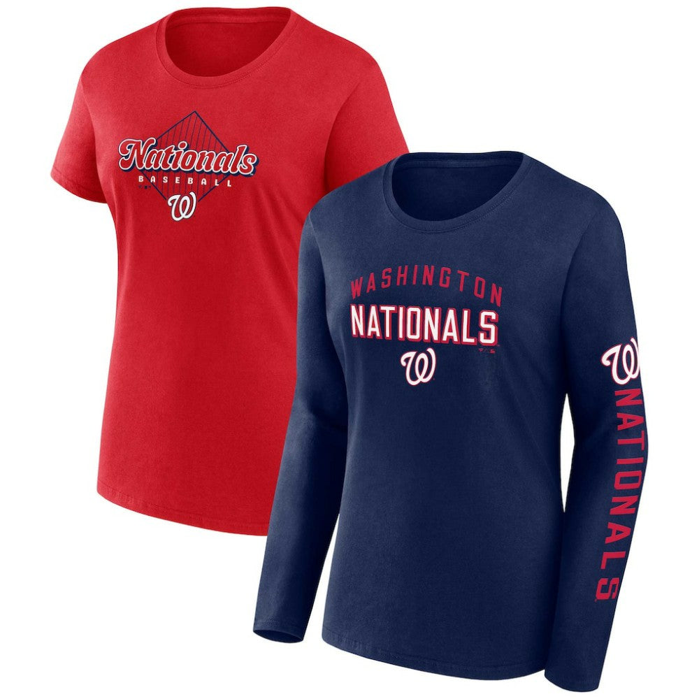 Washington Nationals Women's T-Shirt Combo Pack Navy/Red