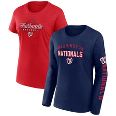 Washington Nationals Women's T-Shirt Combo Pack Navy/Red
