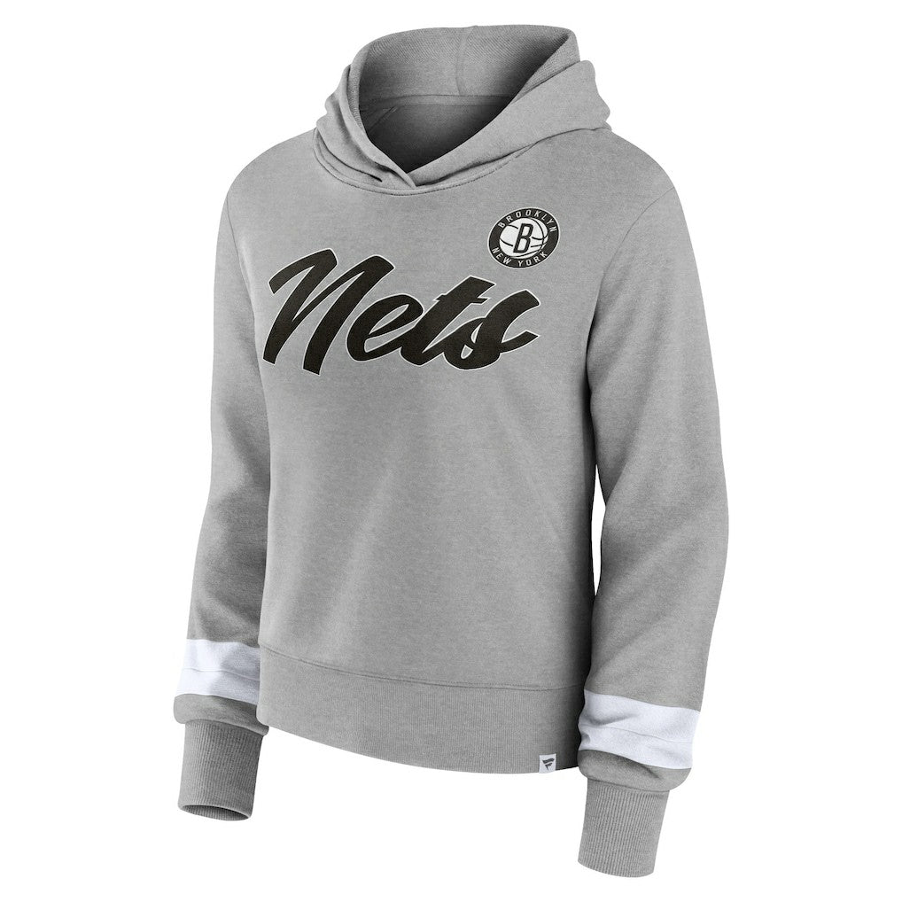 Brooklyn Nets Women's Halftime Pullover Hoodie - Heather Gray sale