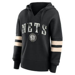 Brooklyn Nets Women's Bold Move Dolman V-Neck High Hip Hoodie - Black sale