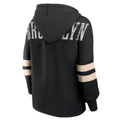 Brooklyn Nets Women's Bold Move Dolman V-Neck High Hip Hoodie - Black sale