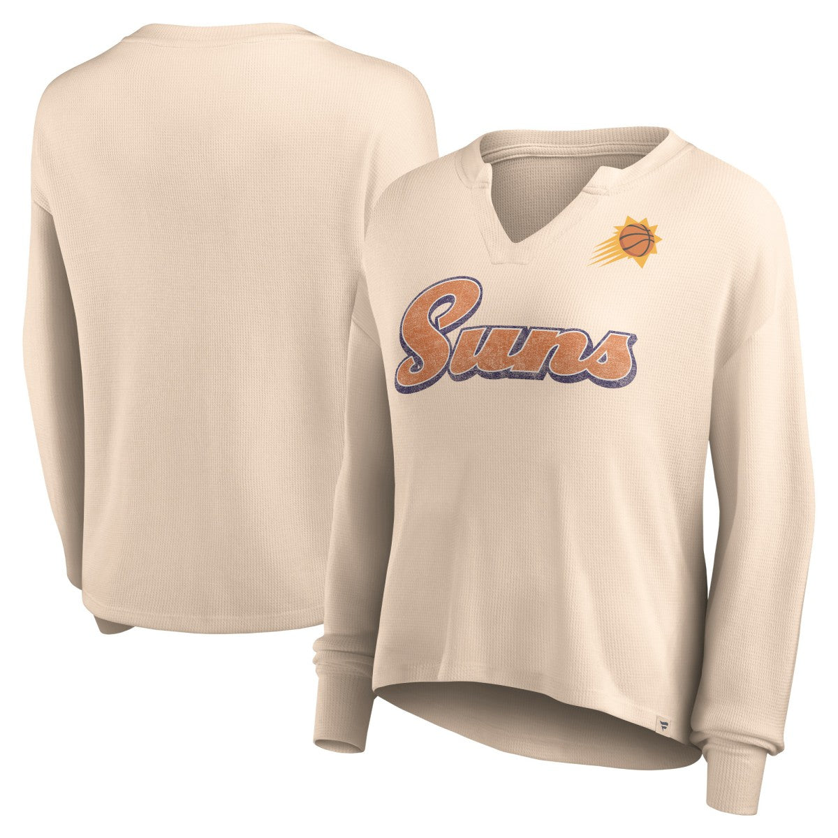 Phoenix Suns Women's Go For It Long Sleeve Notch Neck T-Shirt - Tan cheap