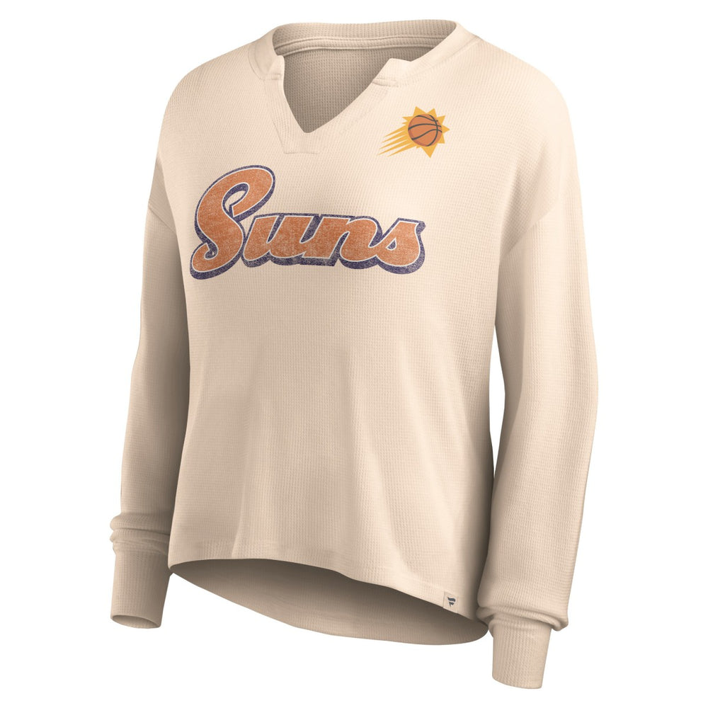 Phoenix Suns Women's Go For It Long Sleeve Notch Neck T-Shirt - Tan cheap