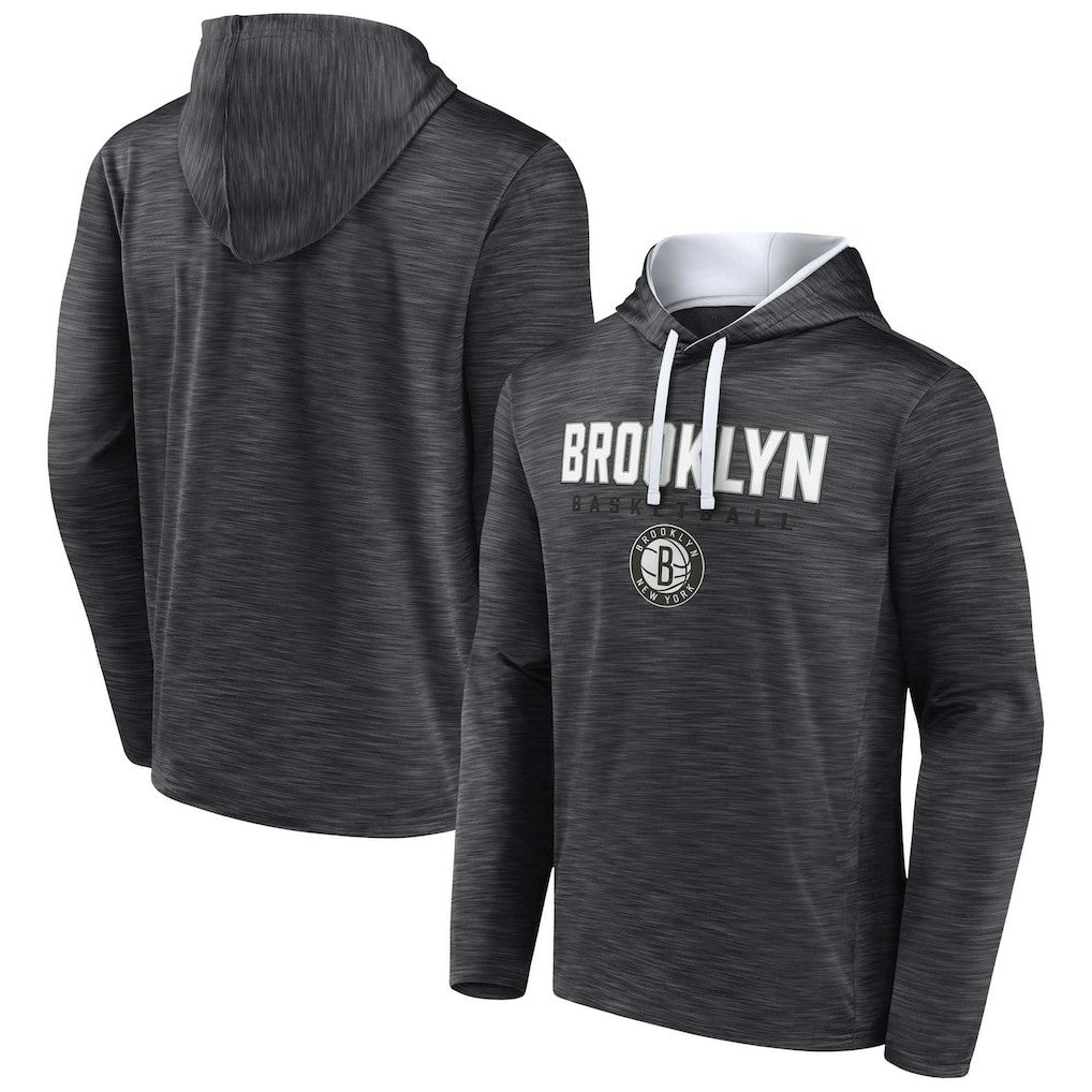 Brooklyn Nets Fast Break Pullover Hoodie - Heather Charcoal on sale